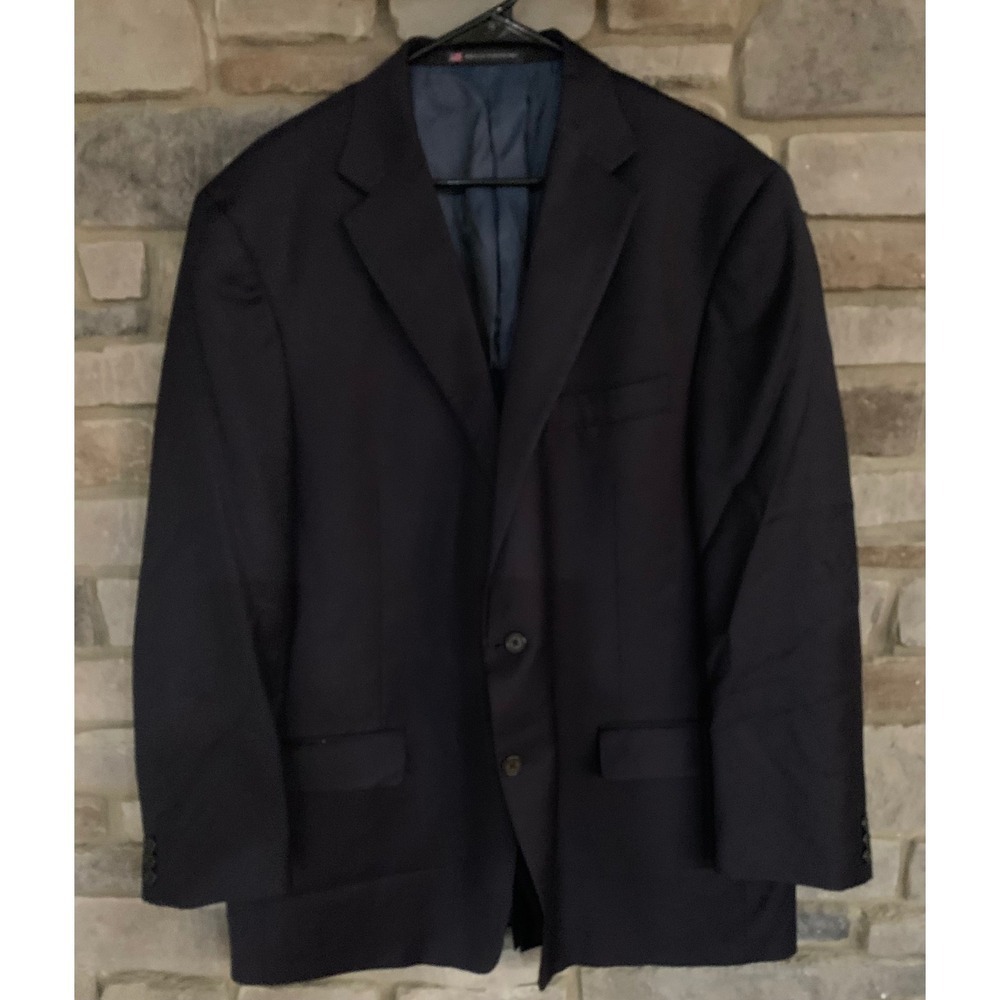 Hart Schaffner Marx Navy Blazer 48L Old Money Luxury Academia Minimalist Classic